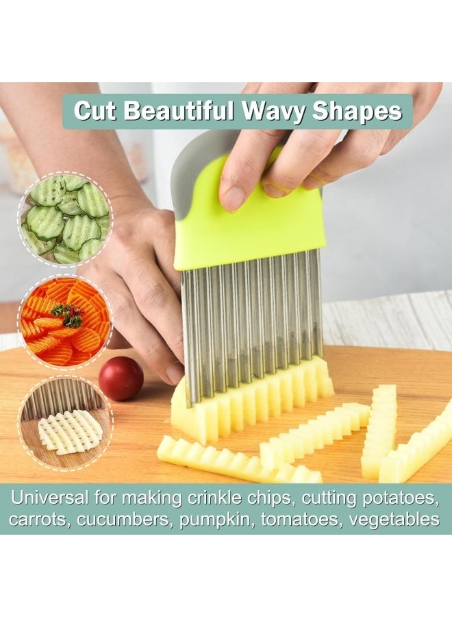 Crinkle Cutter for Veggies Potato Cutter for Fries, Stainless Steel Blade, Potato Slicer French Fry Crinkle Cutter, Crinkle Chopper Wavy Cutting Tool for Potatoes Carrots Cucumbers - Image 3